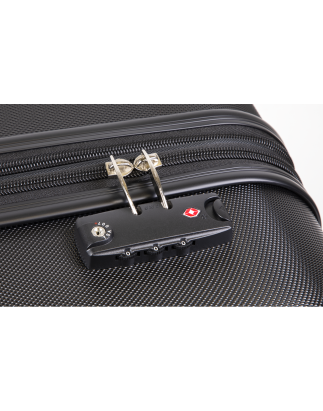 Dellonda 3-Piece Lightweight Luggage Suitcase Trolley Set ABS TSA Lock Black