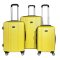 Dellonda 3-Piece ABS Luggage Set with Integrated TSA Approved Combination Lock - Yellow - DL124