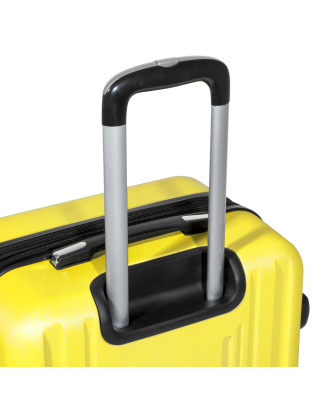 Ensemble de bagages Dellonda 3 pièces en ABS avec serrure à combinaison intégrée approuvée par la TSA - Jaune - DL124