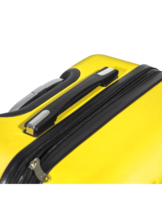 Ensemble de bagages Dellonda 3 pièces en ABS avec serrure à combinaison intégrée approuvée par la TSA - Jaune - DL124