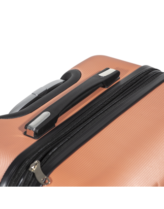 Dellonda 3-Piece Lightweight ABS Luggage Set with Integrated TSA Approved Combination Lock - Rose Gold - DL125