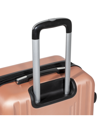 Dellonda 3-Piece Lightweight ABS Luggage Set with Integrated TSA Approved Combination Lock - Rose Gold - DL125