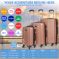 Dellonda 3-Piece Lightweight ABS Luggage Set with Integrated TSA Approved Combination Lock - Rose Gold - DL125