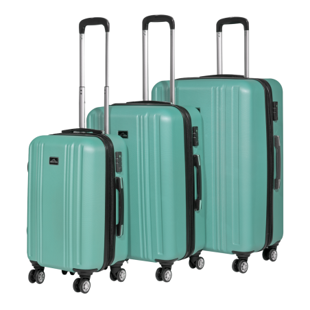 Dellonda - Ensemble de bagages légers en ABS 3 pièces avec serrure à combinaison intégrée approuvée par la TSA - Sarcelle - DL12