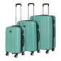 Dellonda - Ensemble de bagages légers en ABS 3 pièces avec serrure à combinaison intégrée approuvée par la TSA - Sarcelle - DL12