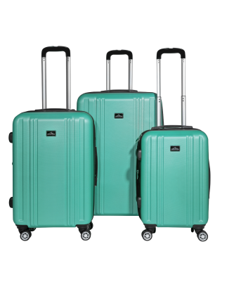 Dellonda - Ensemble de bagages légers en ABS 3 pièces avec serrure à combinaison intégrée approuvée par la TSA - Sarcelle - DL12