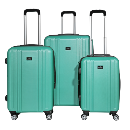 Dellonda Set 3-Piece Lightweight ABS Luggage Set with Integrated TSA Approved Combination Lock - Teal - DL126