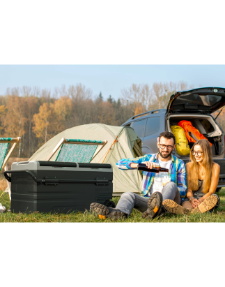 Réfrigérateur/congélateur de camping de voiture à compresseur double zone portable Dellonda 95L 12/24 V