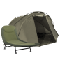 Dellonda Fishing Bivvy Carp Tent 1-Man Waterproof & UV Protection Pre-Threaded Poles & Fishing Bedchair