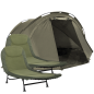 Dellonda Fishing Bivvy Carp Tent Lightweight 2-Man Waterproof & UV Protection Pre-Threaded Poles with Fishing Bedchair x 2