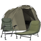 Dellonda Fishing Bivvy Carp Tent Lightweight 2-Man Waterproof & UV Protection with Fishing/Camping Chair & Adjustable Bedchair