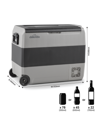 Dellonda 60L Portable Dual Zone Compressor Car Camping Fridge/Freezer 12/24V