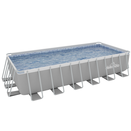 Dellonda 25ft Deluxe Steel Frame Swimming Pool with Step Ladder, Ground Covers and Filter Pump