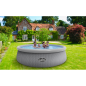 Dellonda 15ft Round Garden Kids Paddling Swimming Pool & Pump Grey Rattan