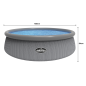 Dellonda 15ft Round Garden Kids Paddling Swimming Pool & Pump Grey Rattan