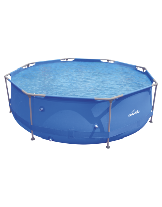 Dellonda 10ft Steel Frame Swimming Pool Round with Filter Pump, Blue