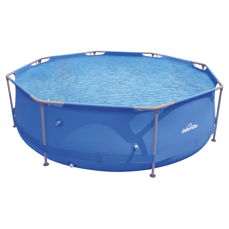 Dellonda Piscine ronde à cadre en acier de 10 pieds avec pompe à filtre, bleue