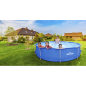 Dellonda 12ft Steel Frame Swimming Pool Round with Filter Pump, Blue