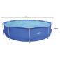 Dellonda 12ft Steel Frame Swimming Pool Round with Filter Pump, Blue