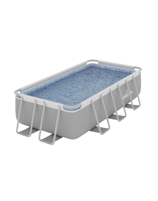 Dellonda 13ft Deluxe Steel Swimming Pool with Filter Pump