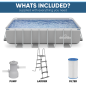 Dellonda 18ft Deluxe Steel Frame Swimming Pool, Rectangular with Filter Pump