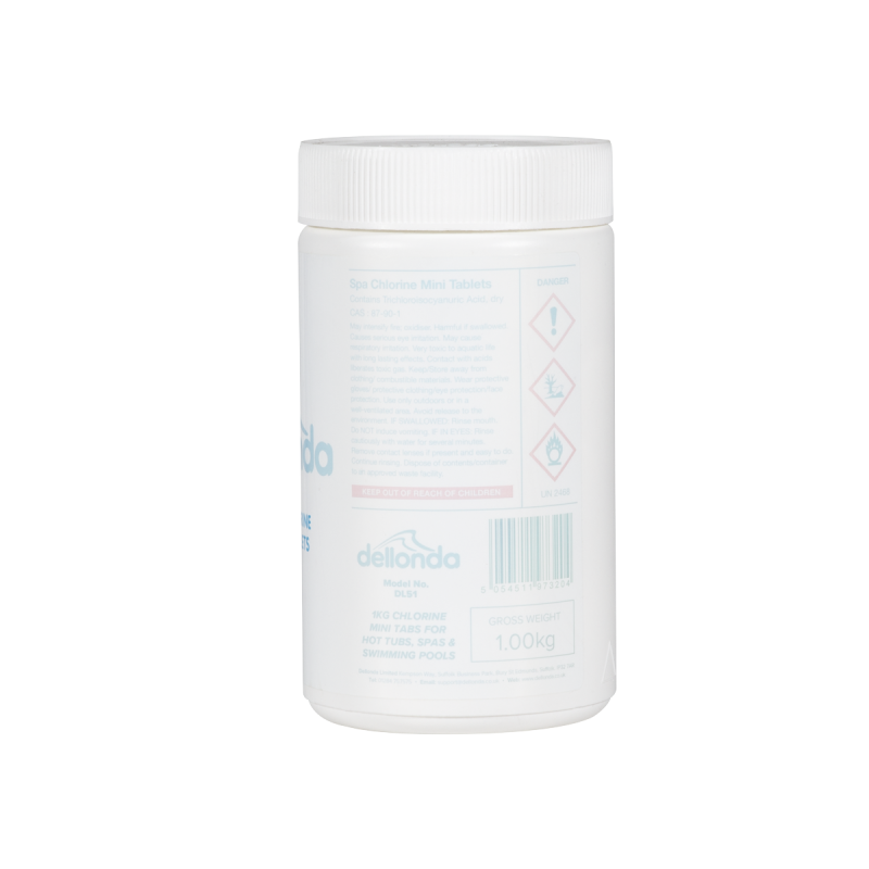 Dellonda Mini pastilles de chlore 1 kg pour spas, spas et piscines