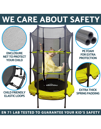 Dellonda 55" Mini Trampoline with Safety Enclosure Net