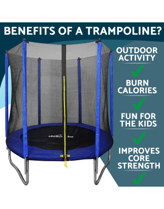 Dellonda 6ft Heavy Duty Outdoor Trampoline with Safety Enclosure Net