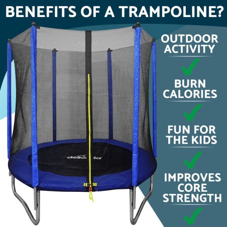 Trampoline d'extérieur robuste Dellonda de 6 pieds avec filet de sécurité