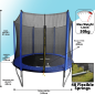 Dellonda 8ft Heavy-Duty Outdoor Trampoline with Safety Enclosure Net