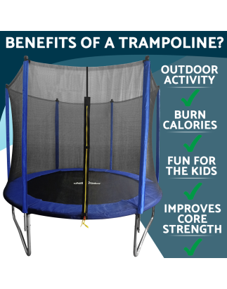 Dellonda 8ft Heavy-Duty Outdoor Trampoline with Safety Enclosure Net