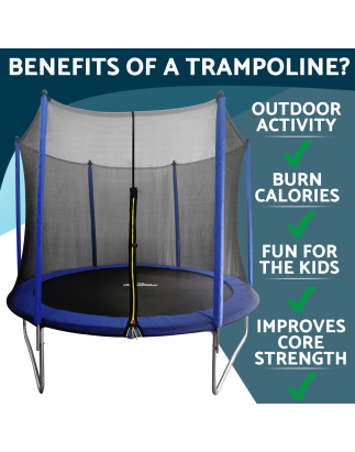 Trampoline d'extérieur robuste Dellonda de 10 pieds avec filet de sécurité