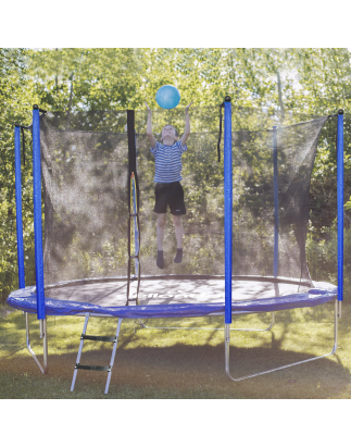 Dellonda 10ft Heavy-Duty Outdoor Trampoline with Safety Enclosure Net