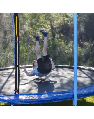 Trampoline d'extérieur robuste Dellonda de 10 pieds avec filet de sécurité