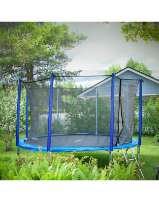 Dellonda 12ft Heavy-Duty Outdoor Trampoline with Safety Enclosure Net