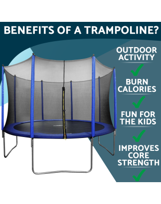 Trampoline d'extérieur robuste Dellonda de 12 pieds avec filet de sécurité