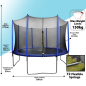 Dellonda 12ft Heavy-Duty Outdoor Trampoline with Safety Enclosure Net