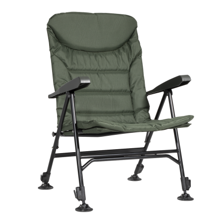 Dellonda Portable Fishing/Camping Chair, Reclining, Adjustable Height, Water Resistant, Rotating Feet for Multiple Terrain, Fold