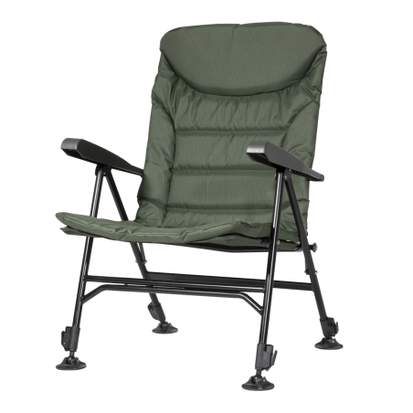 Dellonda Chaise de pêche/camping portable, inclinable, hauteur réglable, résistante à l'eau, pieds rotatifs pour plusieurs terra