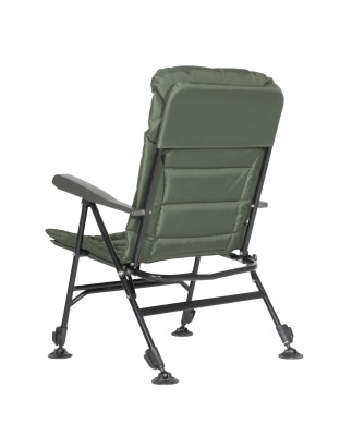 Dellonda Portable Fishing/Camping Chair, Reclining, Adjustable Height, Water Resistant, Rotating Feet for Multiple Terrain, Fold