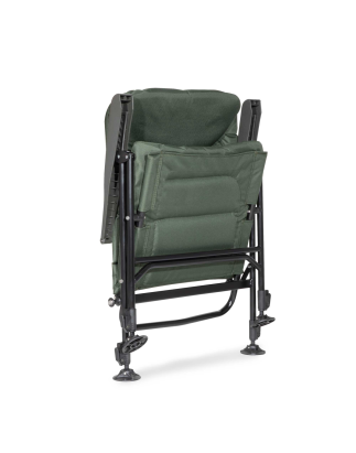 Dellonda Chaise de pêche/camping portable, inclinable, hauteur réglable, résistante à l'eau, pieds rotatifs pour plusieurs terra