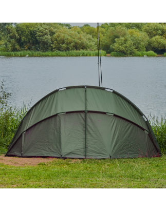 Dellonda Fishing Bivvy Carp Tent Lightweight 2-Man Waterproof & UV Protection Quick Assembly Pre-Threaded Poles with Ground Shee