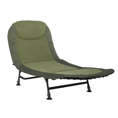 Dellonda Bedchair réglable pour la pêche et le camping avec matelas recouvert de polaire et appui-tête d'oreiller intégré, 3 pie