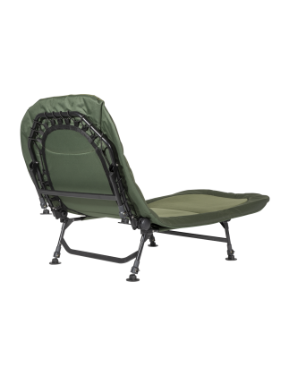 Dellonda Bedchair réglable pour la pêche et le camping avec matelas recouvert de polaire et appui-tête d'oreiller intégré, 3 pie