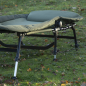 Dellonda Adjustable Bedchair for Fishing and Camping with Fleece Covered Mattress & Built-In Pillow Headrest, 3 Legs & 6 Adjusta