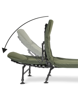 Dellonda Bedchair réglable pour la pêche et le camping avec matelas recouvert de polaire et appui-tête d'oreiller intégré, 3 pie