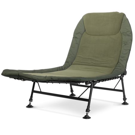 Dellonda Deluxe Bedchair de pêche réglable avec matelas en polaire et oreiller intégré, 3 pieds et 6 pieds réglables