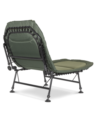 Dellonda Deluxe Bedchair de pêche réglable avec matelas en polaire et oreiller intégré, 3 pieds et 6 pieds réglables