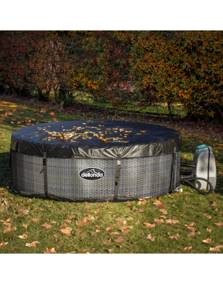 Dellonda 2-4 Person Inflatable Hot Tub Spa with Smart Pump - Rattan Effect