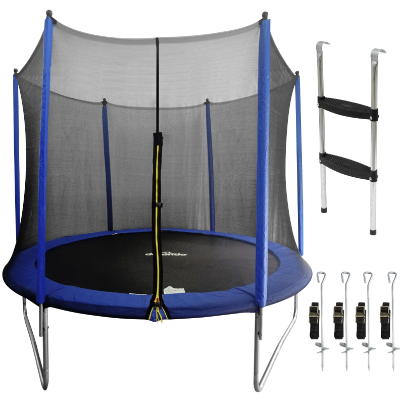 Dellonda 10ft Heavy-Duty Outdoor Trampoline for Kids with Safety Enclosure Net, Includes Anchor Kit & Ladder